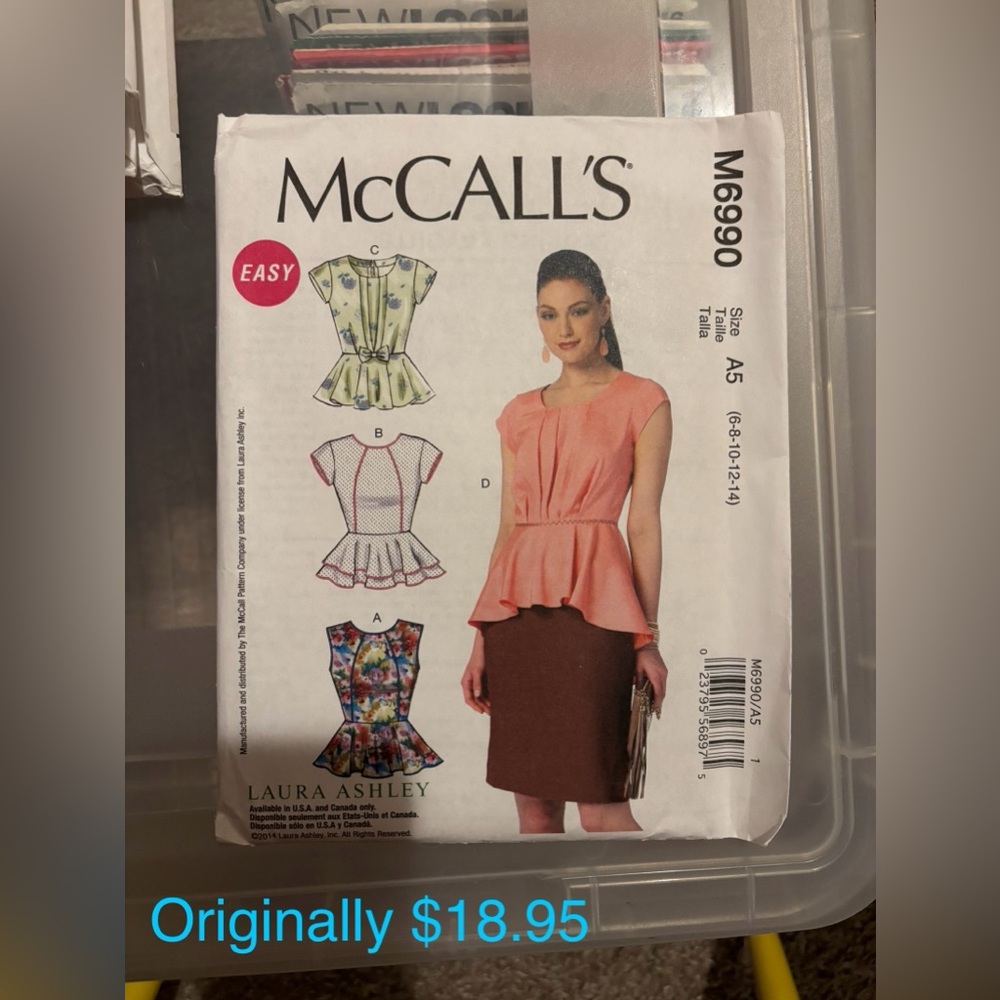 McCall’s Laura Ashley Women's Top Sewing Pattern